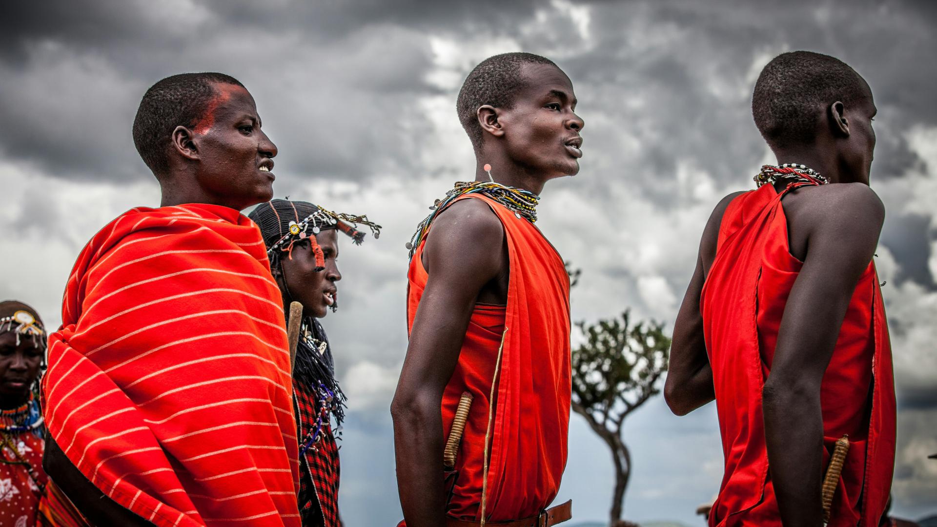 Three Maasai people