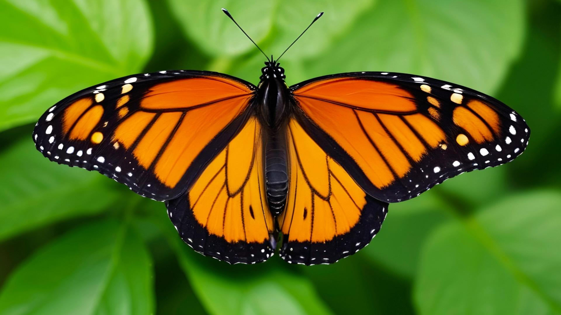 Close up of a monarch butterfly.