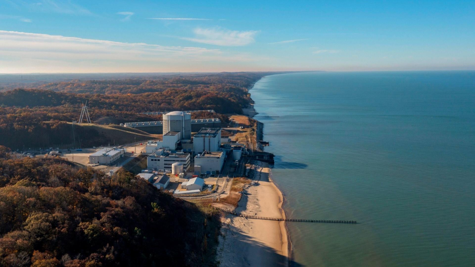 The Palisades nuclear power plant on the shore of Lake Michigan. 