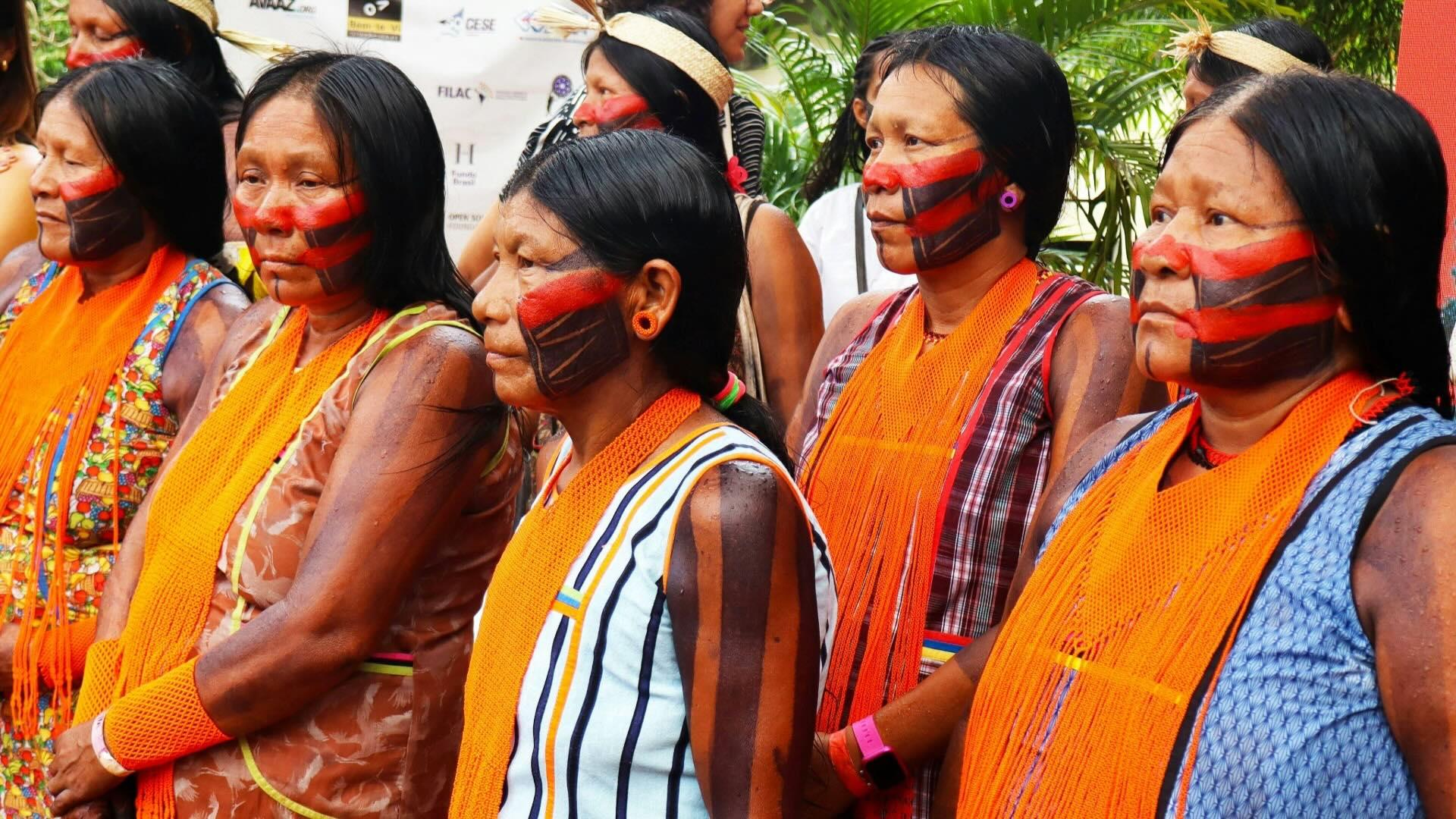 Indigenous women at COP30 in Belém, Brazil.